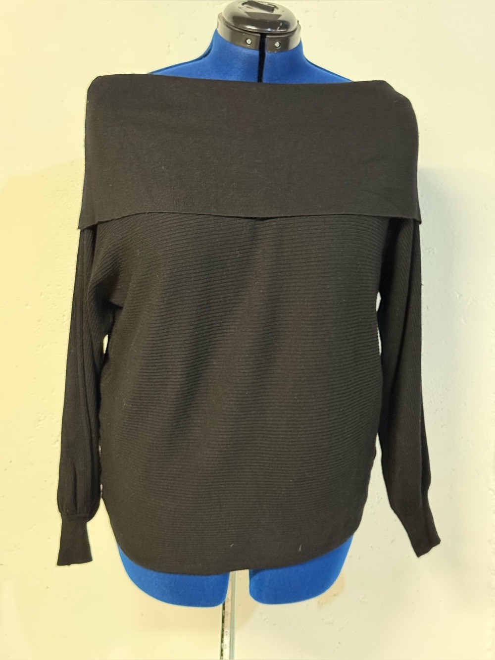 Primark Black Off-the-Shoulder Ribbed Sweater